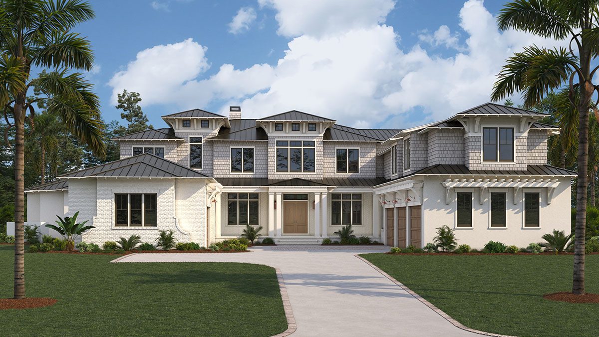 River Landing Custom Home Rendering River Landing Custom Home Rendering of Front Exterior
